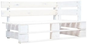 Banca de colt din paleti de gradina, alb, lemn Alb, 1