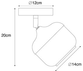Spotlight de design negru cu auriu și sticlă fumurie - Kyan