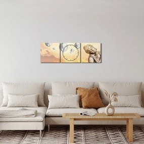 Tablou - Timp pentru meditații (cu ceas) (90x30 cm)