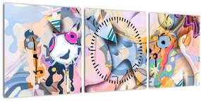 Tablou - Abstracție de basm (cu ceas) (90x30 cm)