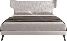 Pat dublu tapitat design LUX Light grey 180x200cm