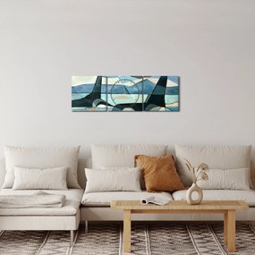 Tablou - Balene (cu ceas) (90x30 cm)