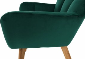 Fotoliu de design, catifea Velvet smarald/stejar, KOMODO