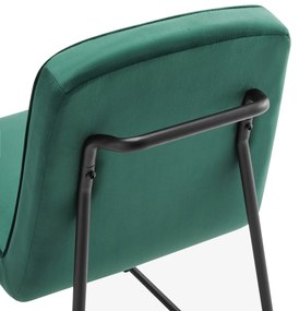 Set de 2 scaune de sufragerie din catifea, scaun tapițat cu spătar pentru sufragerie/living, 46x45x81,5 cm, Verde