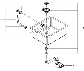 GROHE Chiuvetă de bucătărie K700 550 × 450 mm, inox - 31726SD0