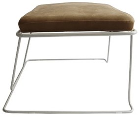Taburet , material maro/ramă albă, MERANO YF-S02