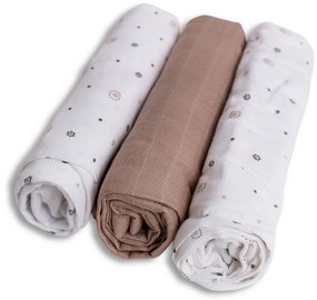 Babymatex Scutece din bambus Steluțe, 70 x 70 cm, set de 3 bucăți