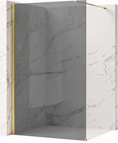 Paravan de dus fumuriu Rea Flexi Grey 110 cm auriu