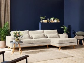 Colțar Seattle K105Maro deschis, 280x160x85cm, Picioare: Lemn, Lemn: Pin