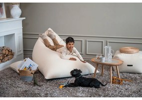 Fotoliu bean bag crem cu tapițerie din țesătură bouclé Razzmatazz – SLOWDOWN