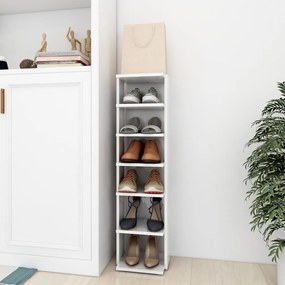 Pantofar, alb extralucios, 27,5x27x102 cm, lemn compozit