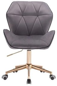 HR212K Scaun Grafit Catifea Bază Aurie