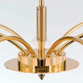 Candelabru 7 brate elegant design modern OPALDESIGN, auriu mat