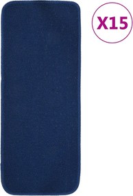 vidaXL Covorașe de scări, 15 buc., bleumarin, 60x25 cm, dreptunghiular