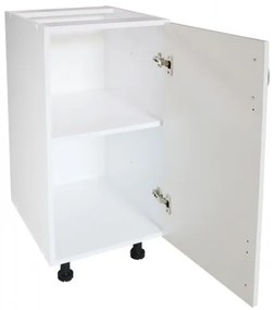 Corp inferior cu 1 usa Zebra, Alb/MDF Alb Lucios, fara blat, 40 x 82 x 50 cm