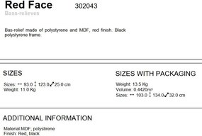 Tablou / Basorelief decoratiune perete Red Face 90X120cm