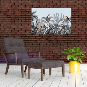 Tablou - Animale în pădurea tropicală (90x60 cm)