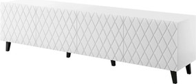 Comoda TV ASTI, alb mat, PAL laminat, 200x42x52 cm