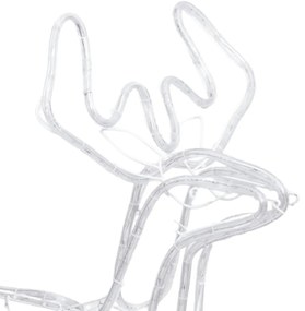 Figurine ren de Craciun cu cap mobil, 3 buc., alb cald 3