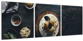 Tablou cu desert pe masă (cu ceas) (90x30 cm)