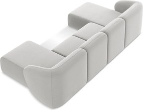 Colțar gri deschis cu tapițerie din catifea (în formă de "U") Lani – Makamii