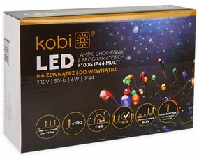 Sir luminos 100 leduri, 10 metri, 7 programe, 6W, multicolor Kobi