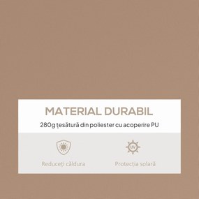 Outsunny Copertină Pliabilă pentru Exterior, Copertină Tip Roll-Up cu Deschidere Manivelă, 350x250 cm, Galben | Aosom Romania