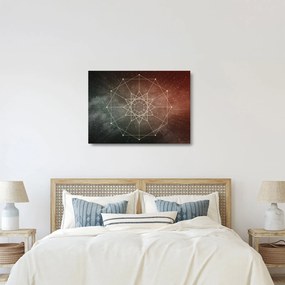Tablou pe sticlă - Dodecagrama cosmică (70x50 cm)