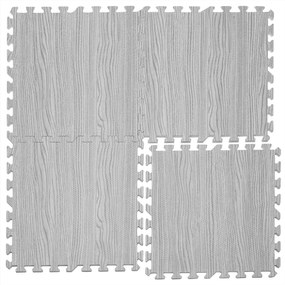 Covor pentru protectie pardoseala Puzzle 8 bucati Aspect lemn gri