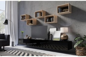 Mobilier living Calabria C32 BLACK (Negru + Stejar artisan) (fără iluminat). 1051575