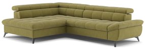 Canapea colțar extensibilă în L MARANO stânga, culoare măslinie