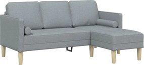 vidaXL Set de canapea cu pernă Gri deschis Poliester