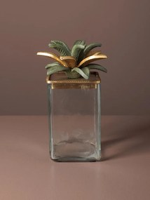 Cutie decorativa, din sticla si alama, H18cm, Palmas