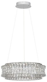 Lustra suspendata LED crom, cristale sticla CELYSIA 60cm