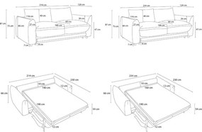 Canapea burgundy extensibilă 234 cm Ernest – Bobochic Paris