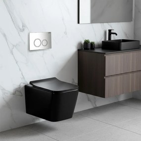 Roya Tina 82CHR set rezervor de toaletă de perete negru