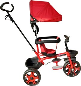Tricicleta cu copertina detasabila NOVOKIDS™ My first Trike, Roti din spuma cauciucata, Maner de ghidaj pentru parinti, Cadru metalic, Dimensiuni