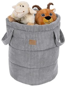 Coș de jucării pentru copii gri din material textil ø 39x50 cm – Meowbaby