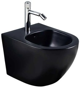 Bideu suspendat cu fixare ascunsa, 36 x 49 cm, negru mat, oval, Fluminia Ricci Negru