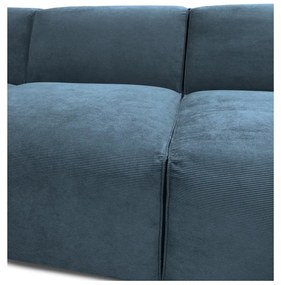 Colțar albastru cu tapițerie din catifea reiată (cu colț pe partea dreaptă) Sting – Scandic