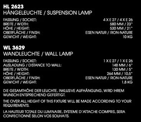 Aplica design industrial din fier forjat WL 3629