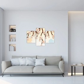 Tablou - Flori colorate pe ramuri (90x60 cm)