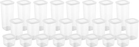 Set caserole depozitare (24 buc) BNMPOLYWS24-51217 plastic 10 x 10 x 9,5 cm Alb P14A
