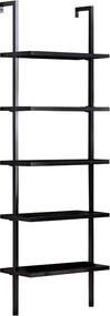Biblioteca de perete Harvion din metal si MDF, negru, 60x22x200 cm
