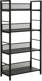 Etajera RAW R4, negru, PAL laminat/metal, 60x28x121 cm