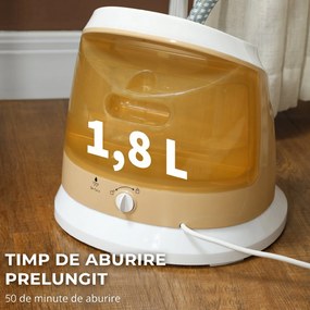 HOMCOM Aparat de Călcat Vertical cu Rezervor de Apă de 1,8l și Înălțime Reglabilă, 32x32x32 cm, Auriu | Aosom Romania