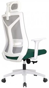 Scaun ergonomic Tabor-H, spatar Mesh, sezut textil, Gri/Verde
