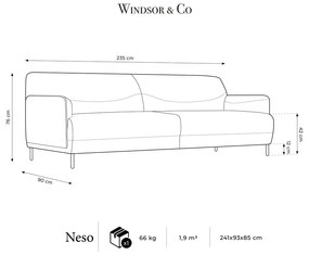 Canapea Windsor &amp; Co Sofas Neso, 235 cm, bej