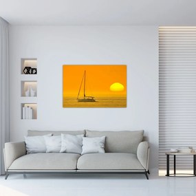 Tablou - Barca în mijlocul mării (90x60 cm)