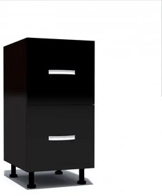 Corp inferior 40 cu 2 sertare metalice greutate Zebra negru